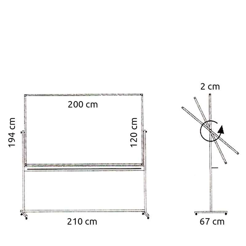 Swing board, whiteboard for intensive use on a mobile stand - 8 sizes - 120x200 cm #5