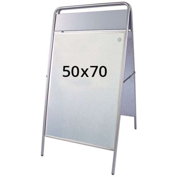 Expo Sign Pavement Board with logo plate, silver, 50 x 70 cm #1