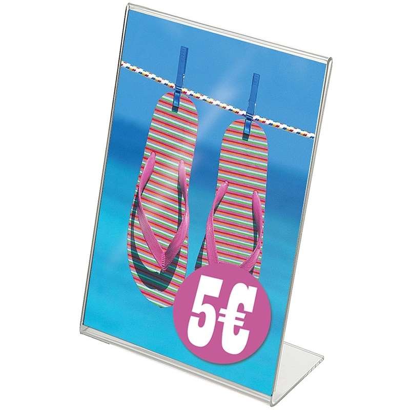 L-Menuholder, vertical A4 acrylic display #1