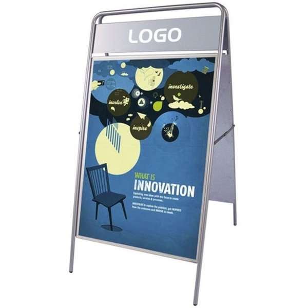 Expo Sign Pavement Board with logo plate, silver, 50 x 70 cm #2