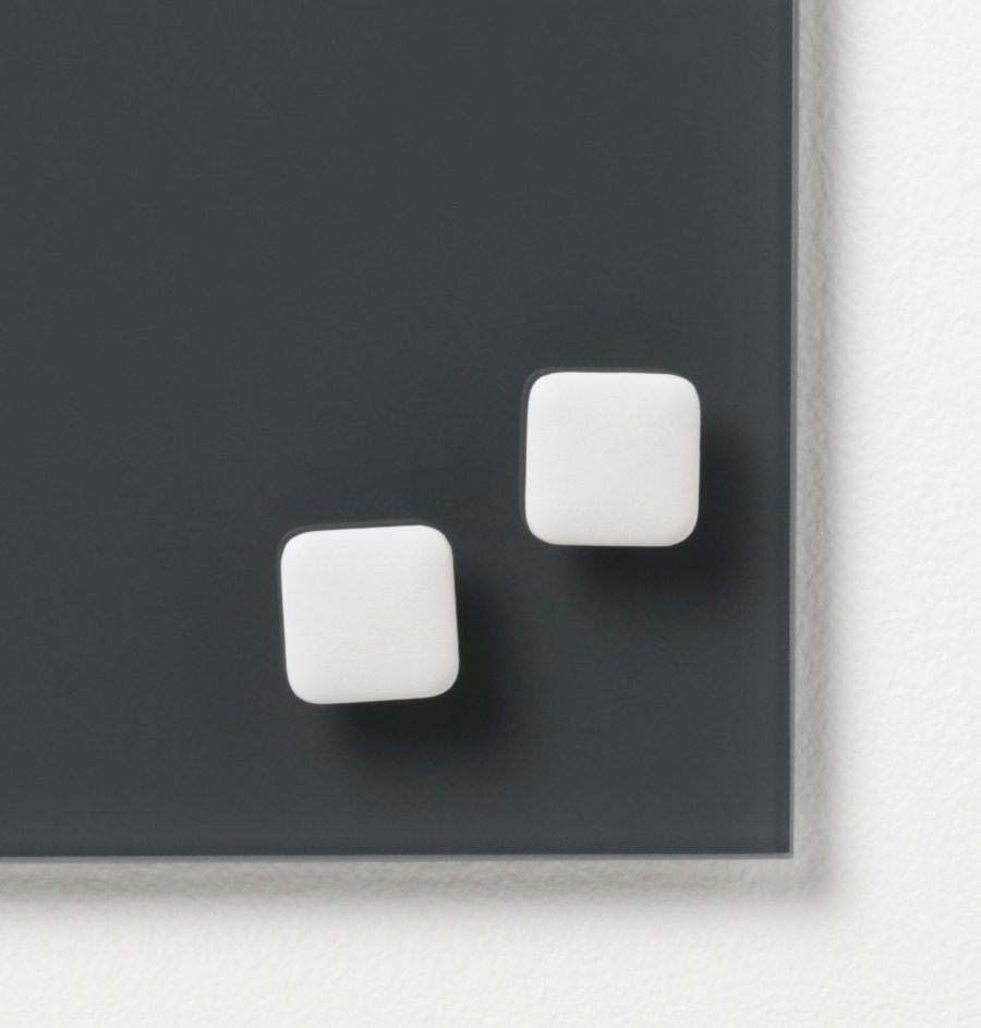 Magnets in white leather look, 2-pack #1